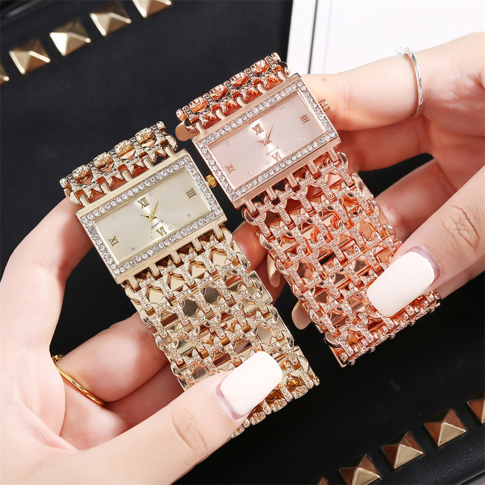 Luxury Watch Events - Luxuriöse Edle Goldene Damen-Quarzuhr Modische Skelett-Armbanduhr