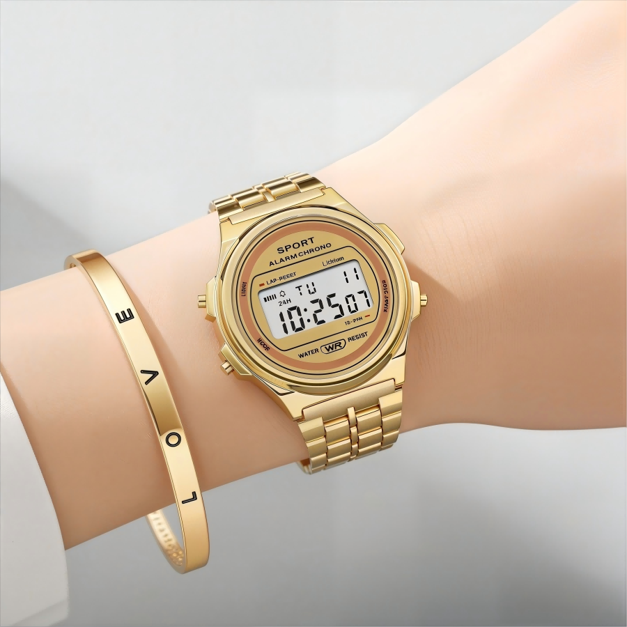 Perpetual Calendar Watch - Leicht luxuriöses Damenuhren-Set, elektronische Damen-Armbanduhr mit