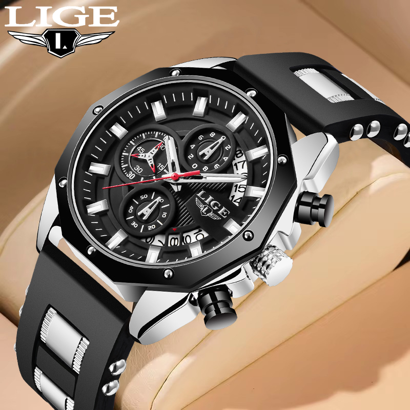 Luxury Watch For Men - LIGE Mode Outdoor Quarz Herrenuhr Retro
