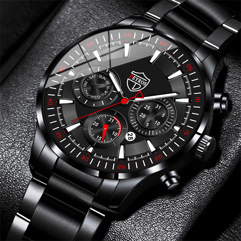 Luxury Watch All Black - Mode Herren Uhren Set Luxus Männer