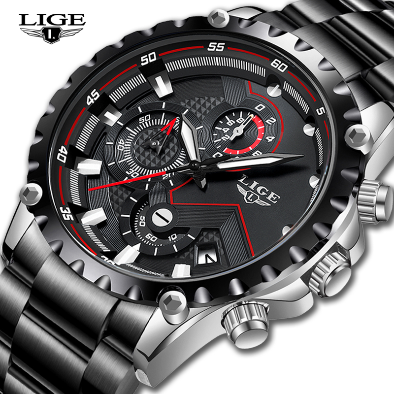 Luxury Watch All Black - LIGE Top Marke Luxus Herren Mode