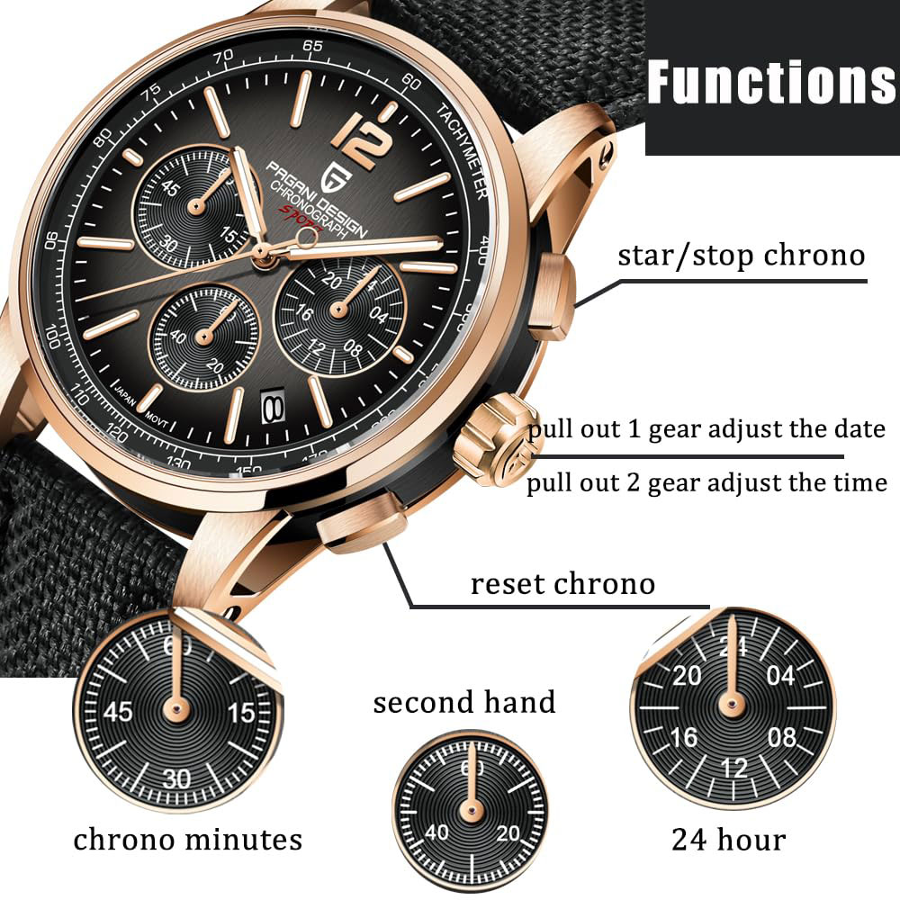 Luxury Watch For Men - PAGANI DESIGN Neue Herrenuhr 41mm Chronograph