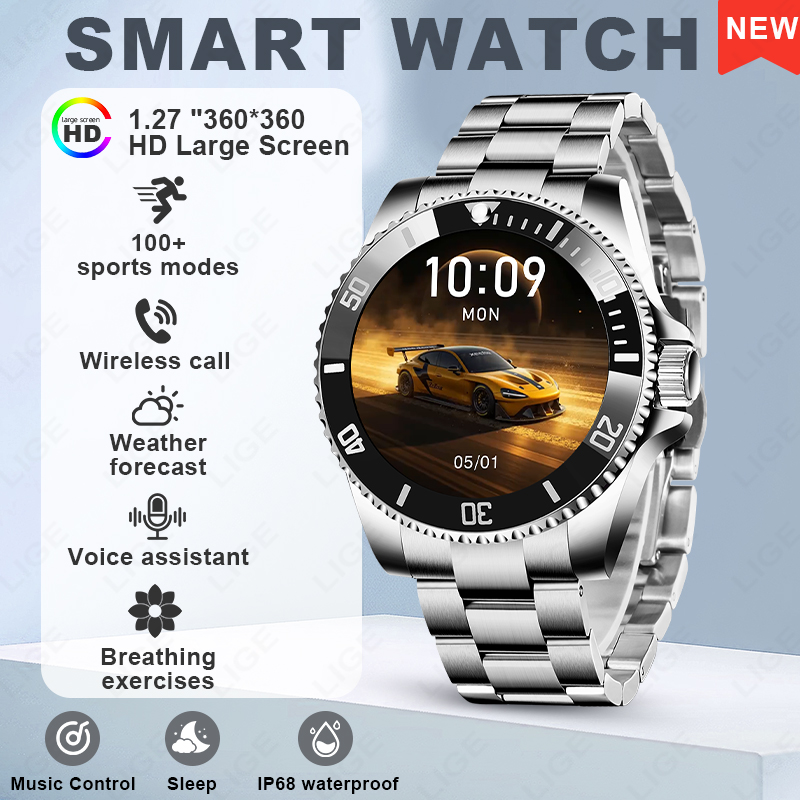 Luxury Watch Korea - LIGE Smartwatch Luxus-Stahl Gesundheits- und Sportmonitor