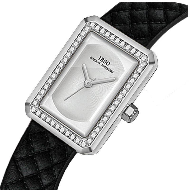Luxury Watch All Black - Mode Leder Frau Uhr Rechteckige Goldene