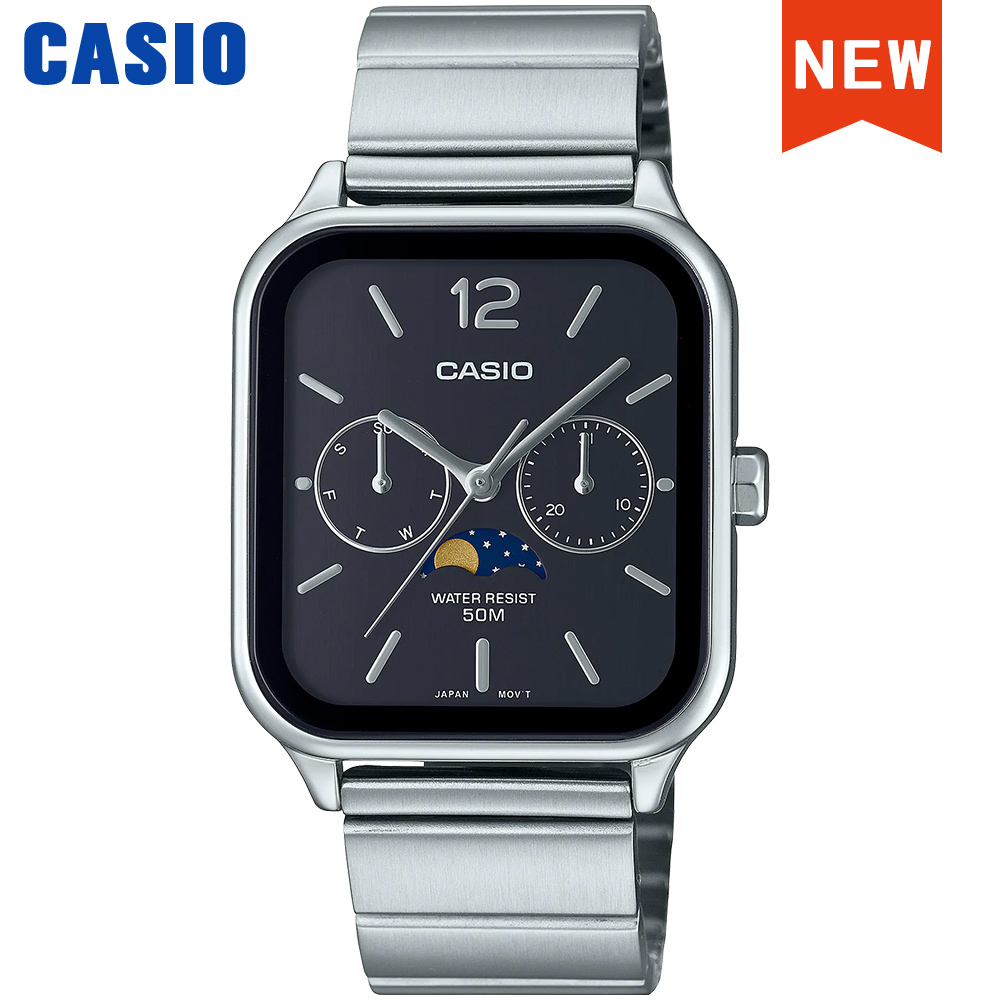Moonphase Complication Watch - Casio Herren-Armbanduhr, Modisches Luxus-Set, Quarz, Wasserdicht,
