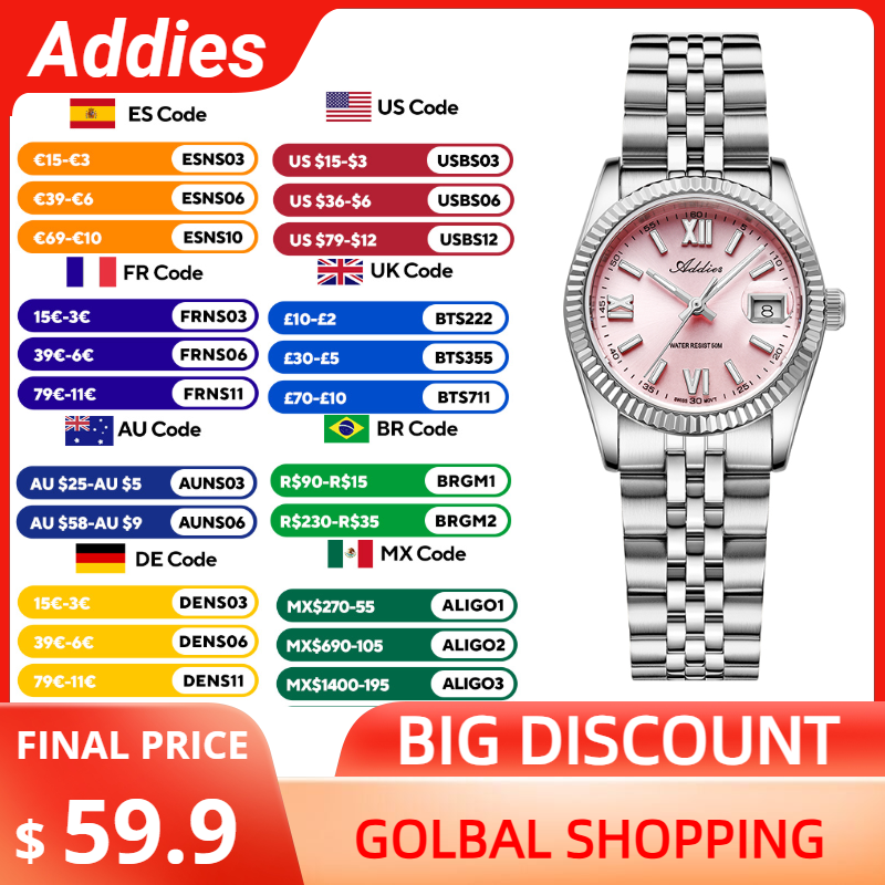 Perpetual Calendar Watch - Addies Luxus-Damenuhr, Saphirglas, Edelstahl, Damenuhren, Business,
