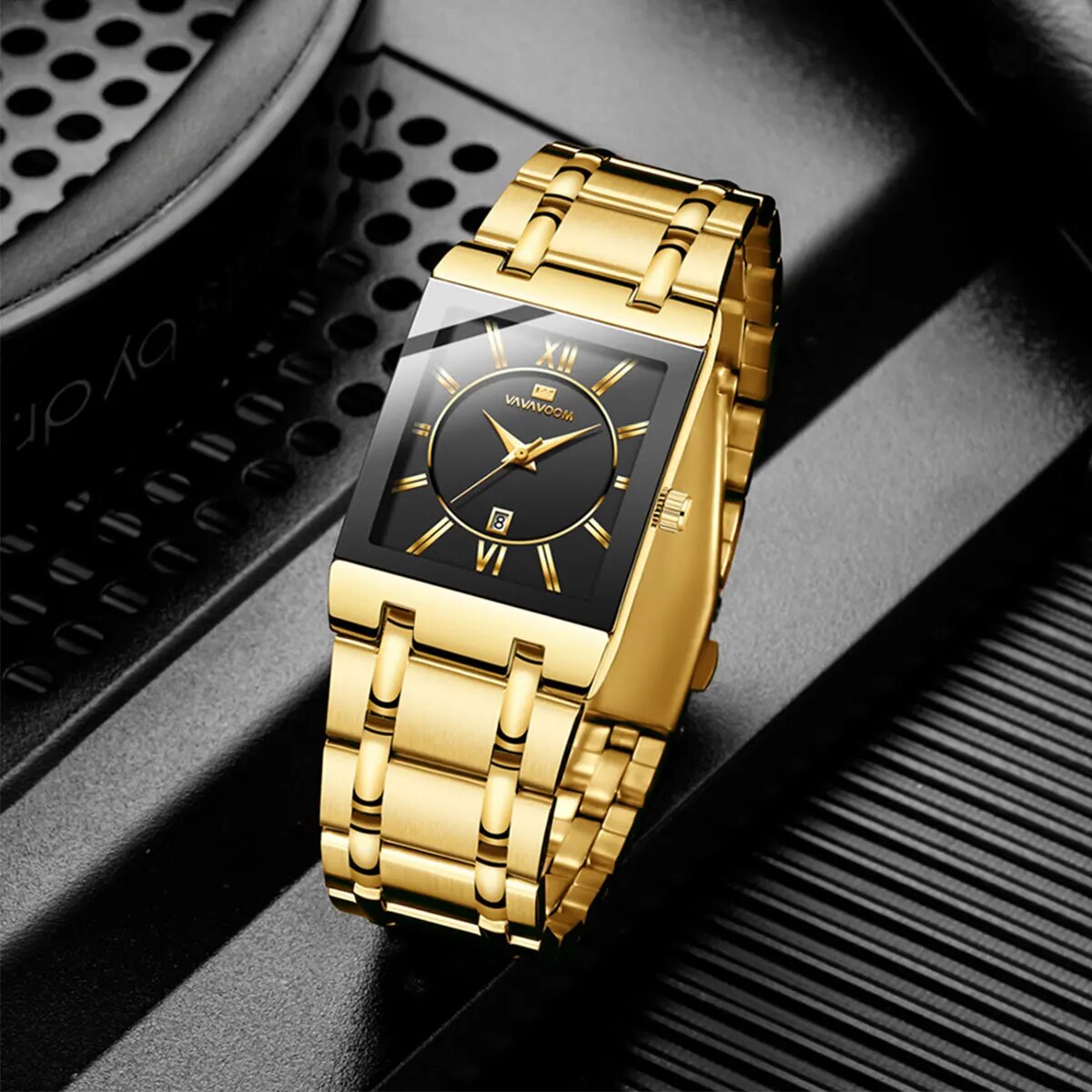 Luxury Watch All Black - Herren-Business-Armbanduhr, schlichtes Design, luxuriös, modisch, rechteckig,