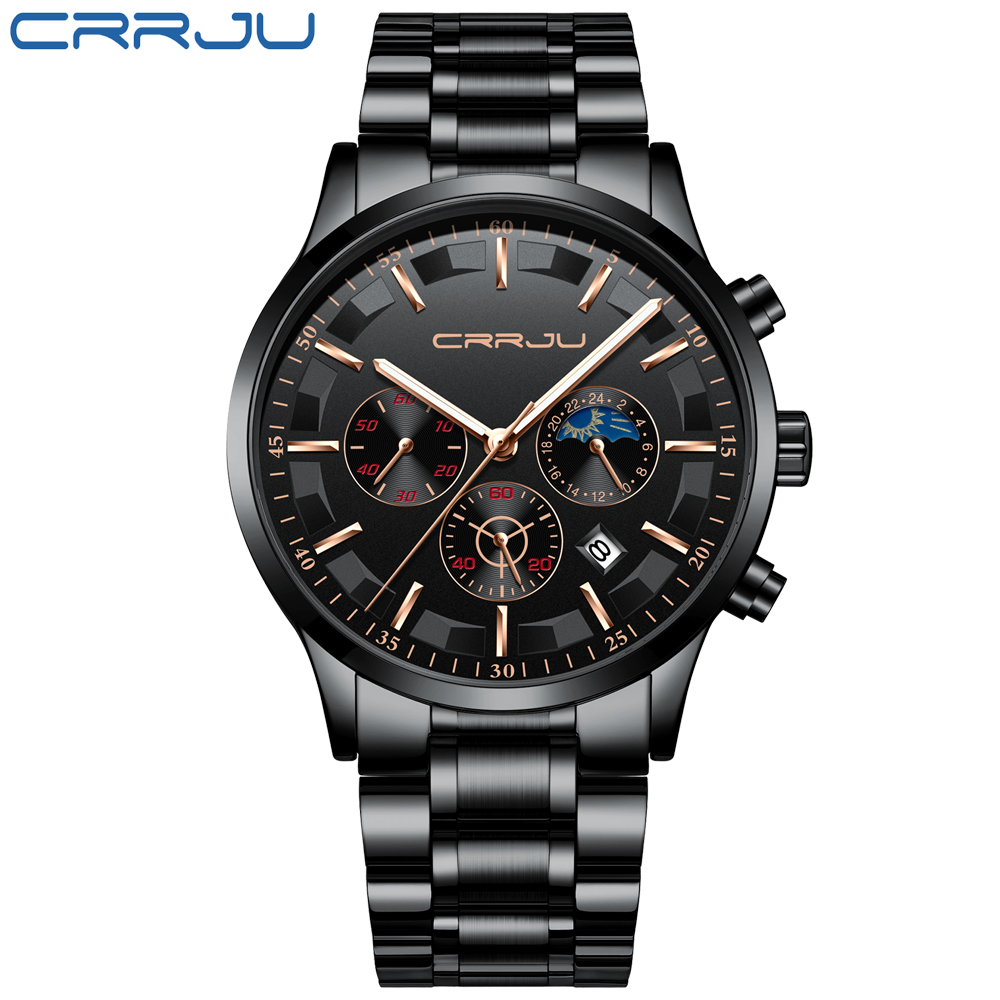 CRRJU Herren Uhren Top Brand L – Luxury Watch All Black Bewertung und Preis