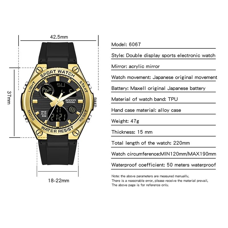 SANDA Marke G Stil LED Digital – Perpetual Calendar Watch Bewertung und Preis