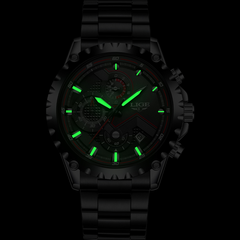 LIGE Top Marke Luxus Herren Mo – Luxury Watch All Black Bewertung und Preis