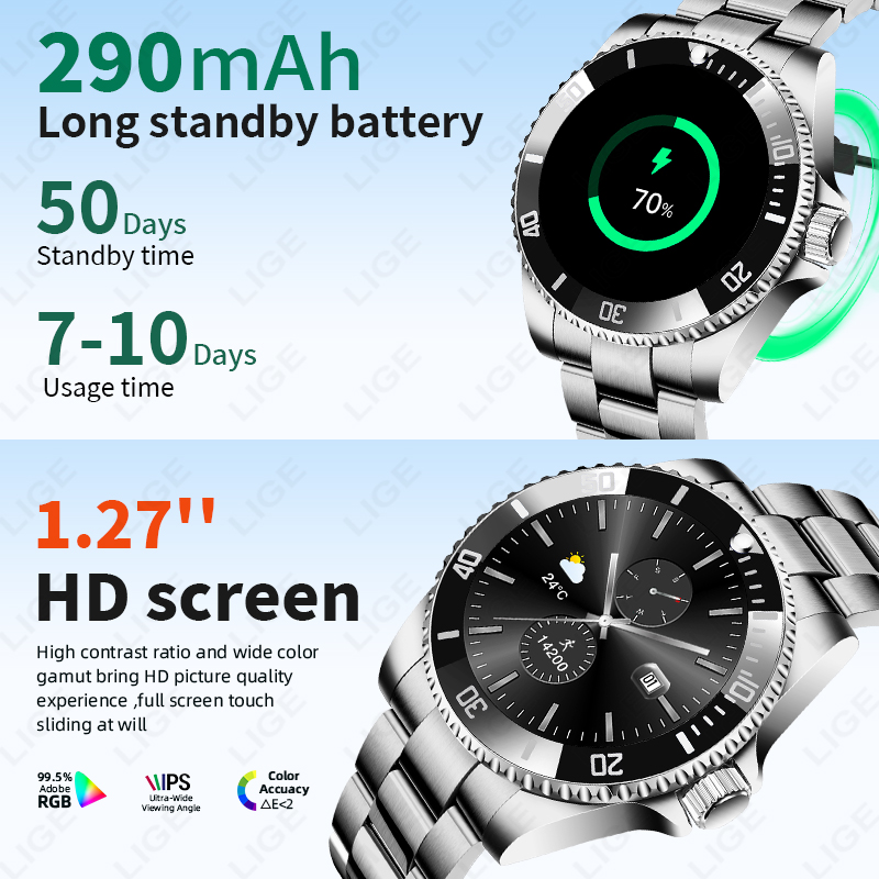 LIGE Smartwatch Luxus-Stahl Ge – Luxury Watch Korea Bewertung und Preis