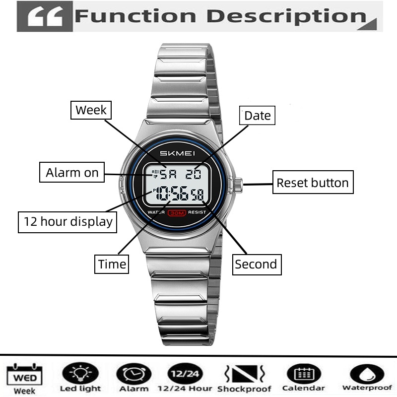 Skmei Damen-Digitaluhren, luxu – Perpetual Calendar Watch Bewertung und Preis