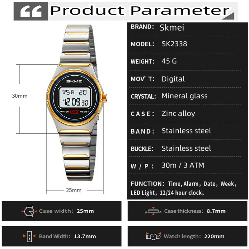 Skmei Damen-Digitaluhren, luxu – Perpetual Calendar Watch Bewertung und Preis