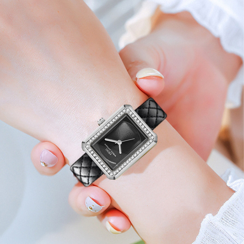 Mode Leder Frau Uhr Rechteckig – Luxury Watch All Black Bewertung und Preis