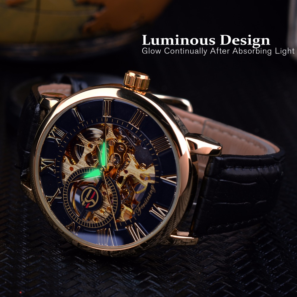 Forsining 3d Logo Design Hohl  – Luxury Watch All Black Bewertung und Preis