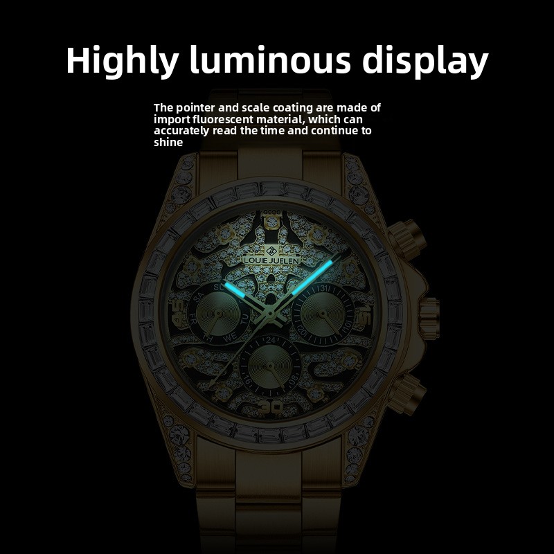 Edelstahl Neue Goldene Sechs-Z – Moonphase Complication Watch Bewertung und Preis