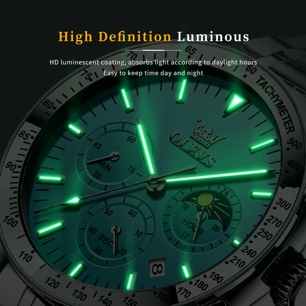 OLEVS 3618 Herrenuhr, klassisc – Moonphase Complication Watch Bewertung und Preis